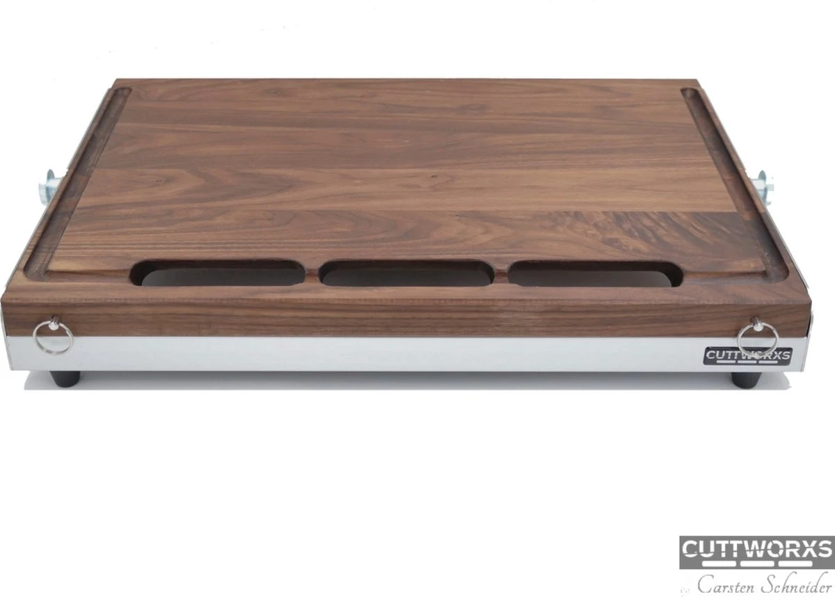 Cuttworxs Notenhouten Snijplank XL Met Sap Geul En Geïntegreerde Opvangbak 1 Cuttworxs Notenhouten Snijplank XL Met Sap Geul En Geïntegreerde Opvangbak