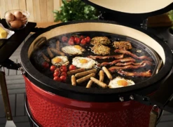 Kamado Joe Halfrond Gietijzeren Grillplaat -Keuken BBQ Winkel kamado joe halfrond gietijzeren grillplaat 2